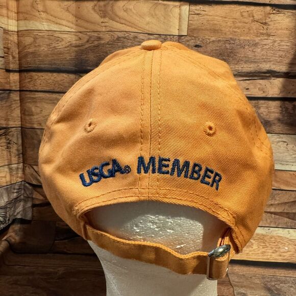 2015 US Open Chambers Bay Golf Hat USGA Member Orange Adjustable Strapback - Picture 3 of 7